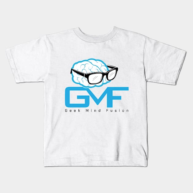 Geek Mind Fusion Logo - Vertical (Light Colors) Kids T-Shirt by GeekMindFusion